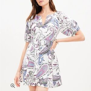 Loft paisley floral belted dress